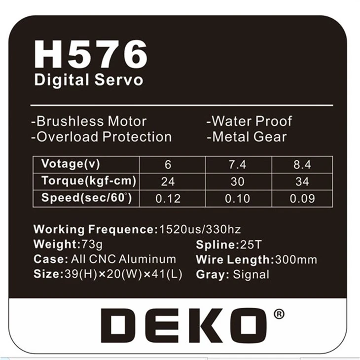 Metal Tooth High Pressure Brushless Servo Motor 30KG